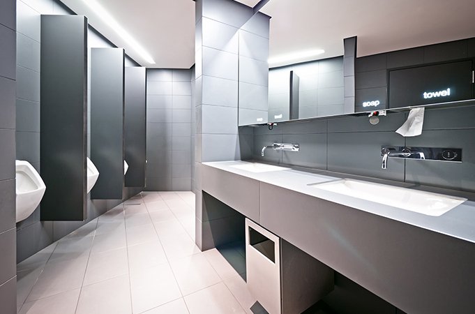 Well-cleaned office washroom